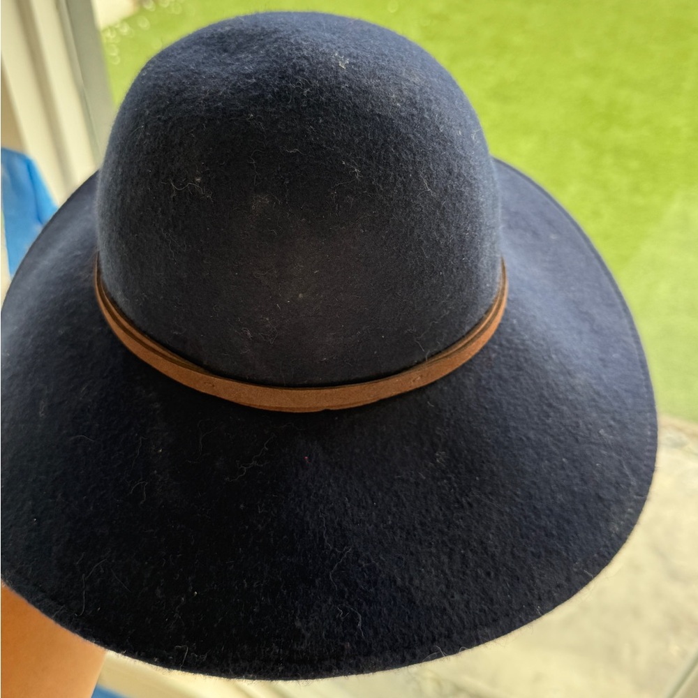 Janie and Jack Navy Blue Hat with Brown Band